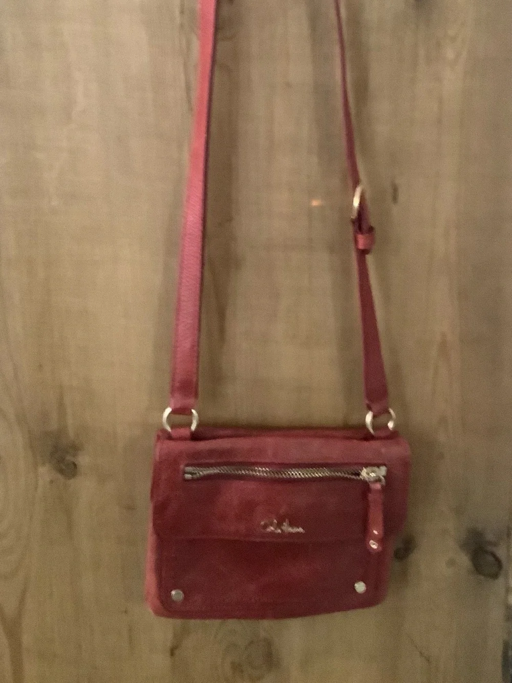 Vintage Cole Haan Marabelle Double Flap Red Leather Crossbody